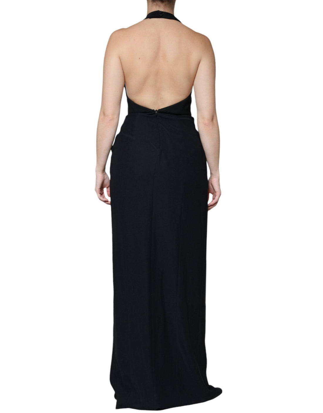 Emporio Armani Black Sleeveless Halter Sheath Long Gown Dress - RIMODA