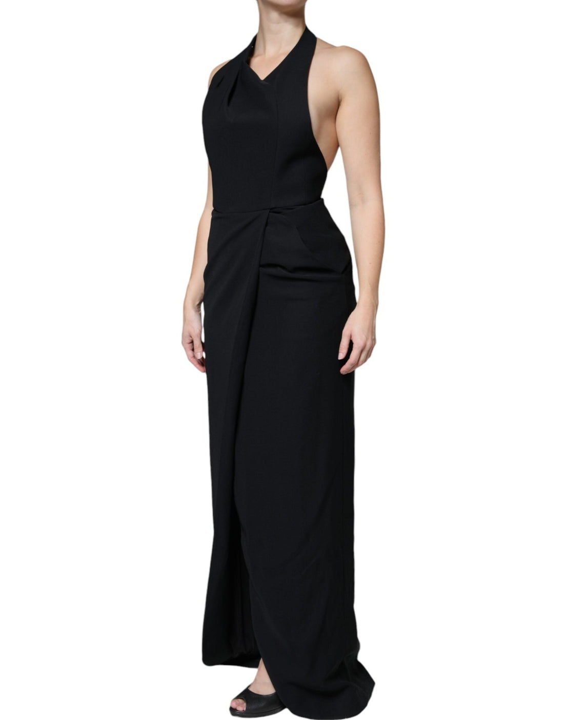 Emporio Armani Black Sleeveless Halter Sheath Long Gown Dress - RIMODA