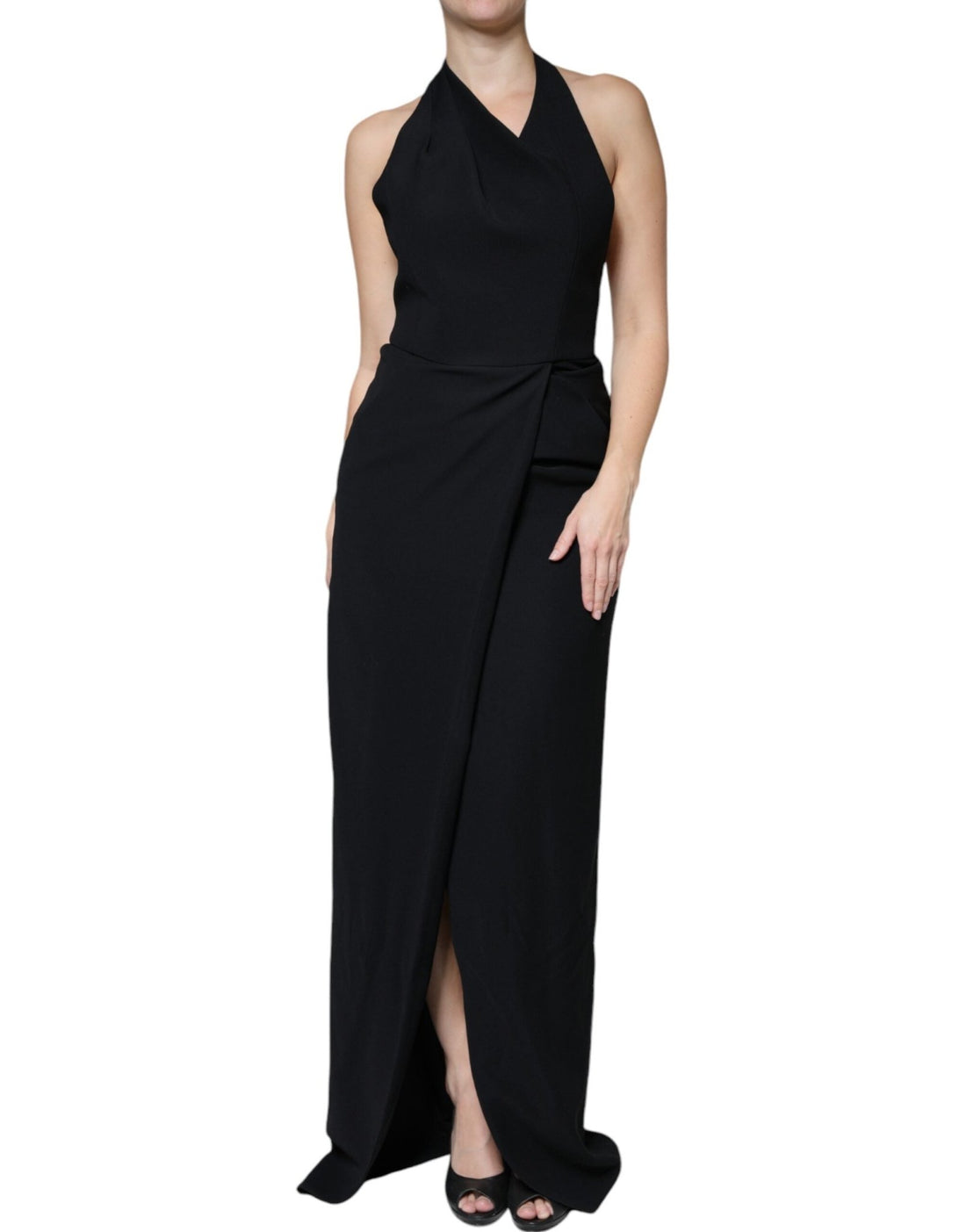 Emporio Armani Black Sleeveless Halter Sheath Long Gown Dress - RIMODA