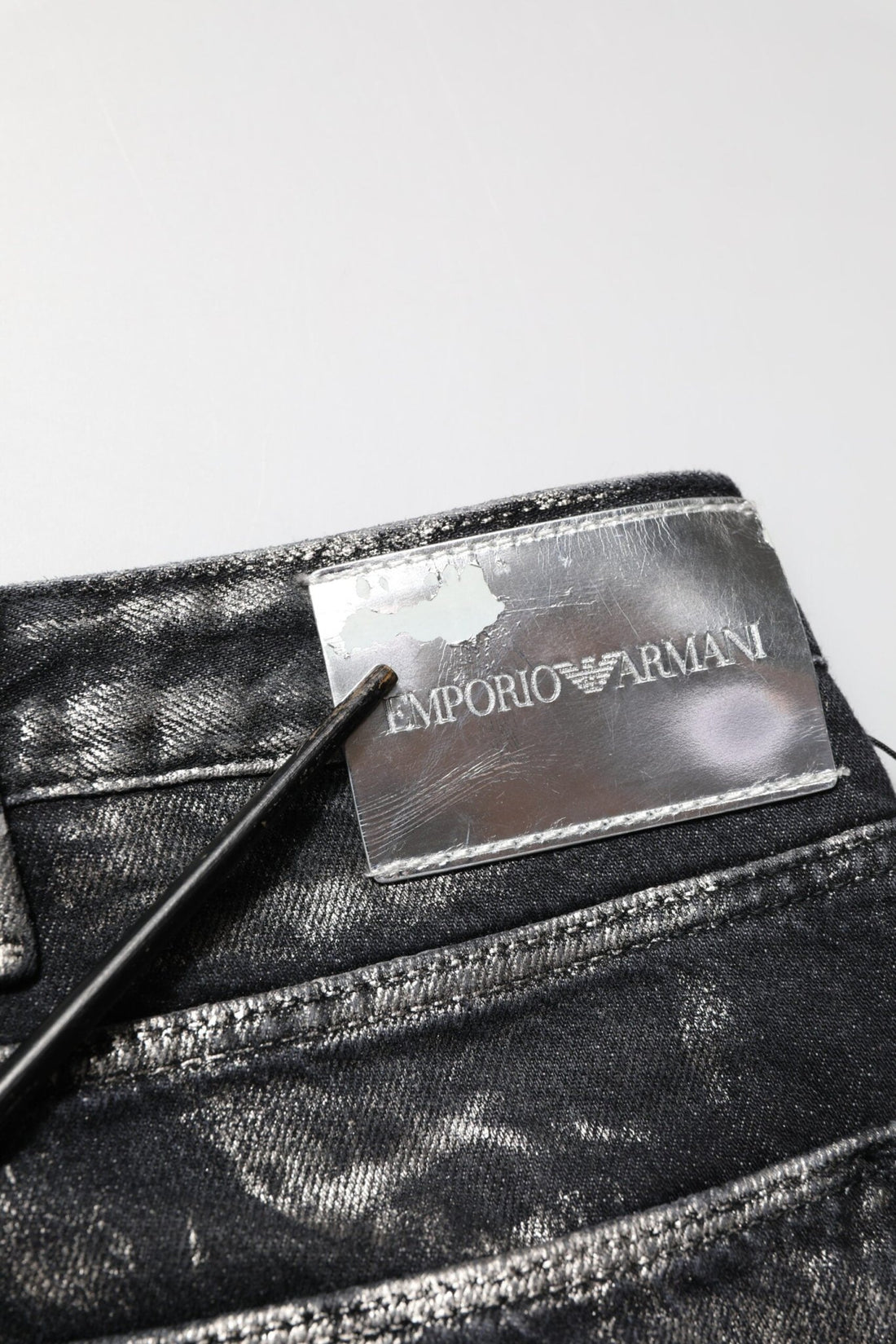 Emporio Armani Black Washed Slim Fit Men Denim Trouser Jeans - RIMODA