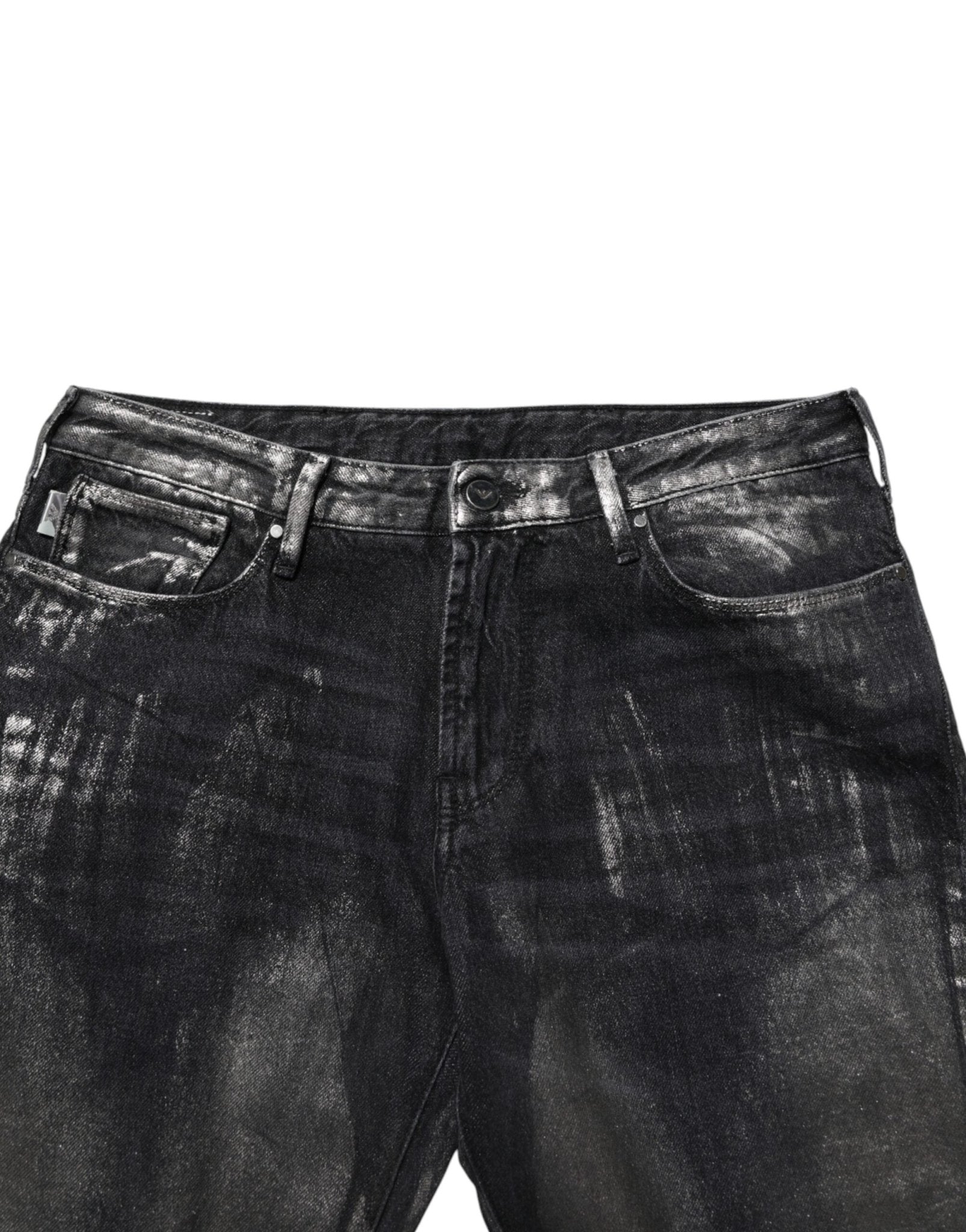 Emporio Armani Black Washed Slim Fit Men Denim Trouser Jeans - RIMODA