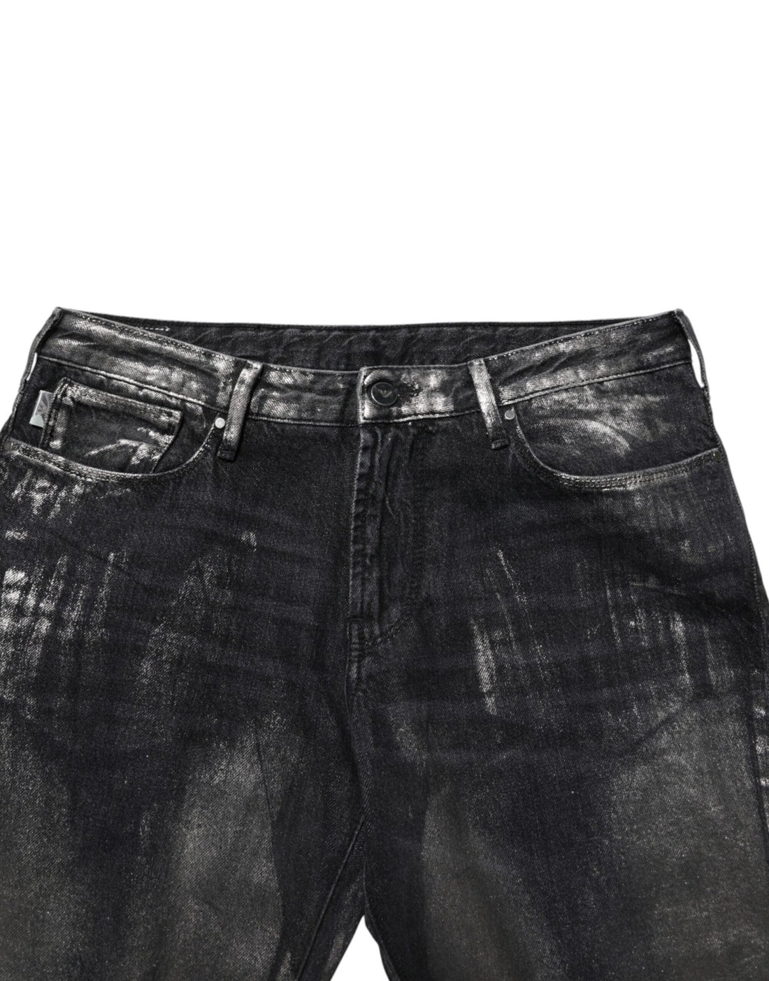 Emporio Armani Black Washed Slim Fit Men Denim Trouser Jeans - RIMODA