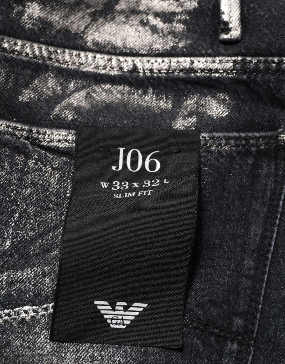 Emporio Armani Black Washed Slim Fit Men Denim Trouser Jeans - RIMODA