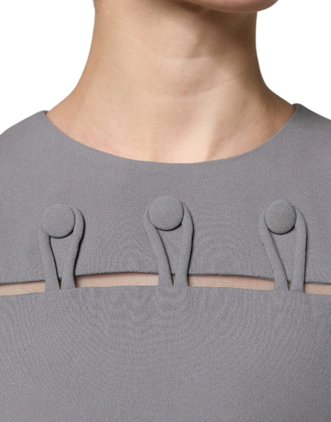 Emporio Armani Gray Round Neck Sleeveless A-line Mini Dress - RIMODA