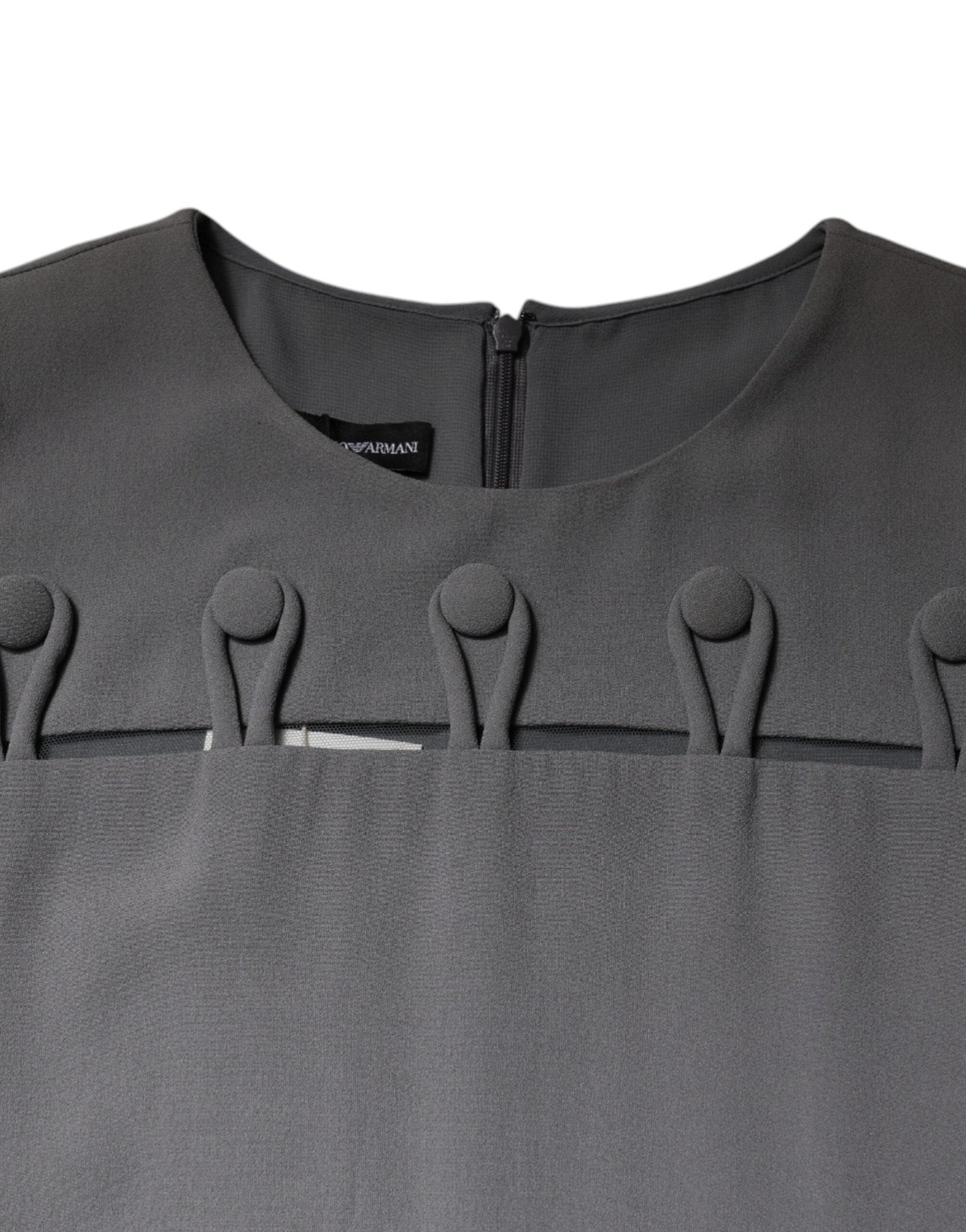 Emporio Armani Gray Round Neck Sleeveless A-line Mini Dress - RIMODA