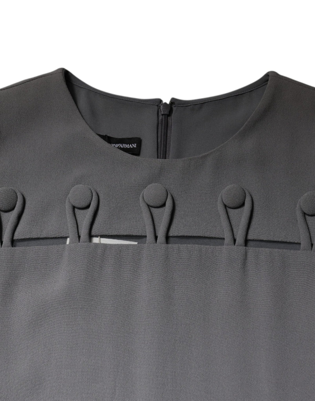Emporio Armani Gray Round Neck Sleeveless A-line Mini Dress - RIMODA