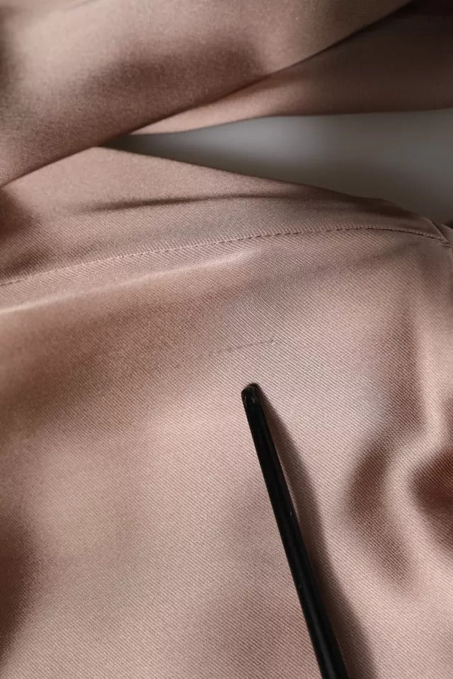Emporio Armani Pink Satin Long Sleeves Sheath Wrap Mini Dress - RIMODA