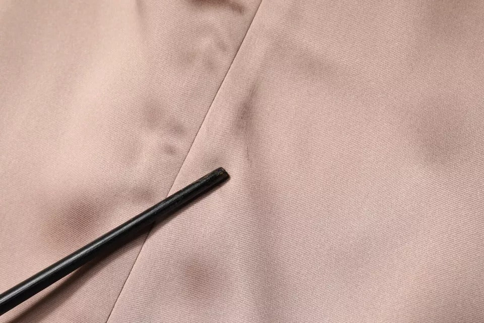 Emporio Armani Pink Satin Long Sleeves Sheath Wrap Mini Dress - RIMODA