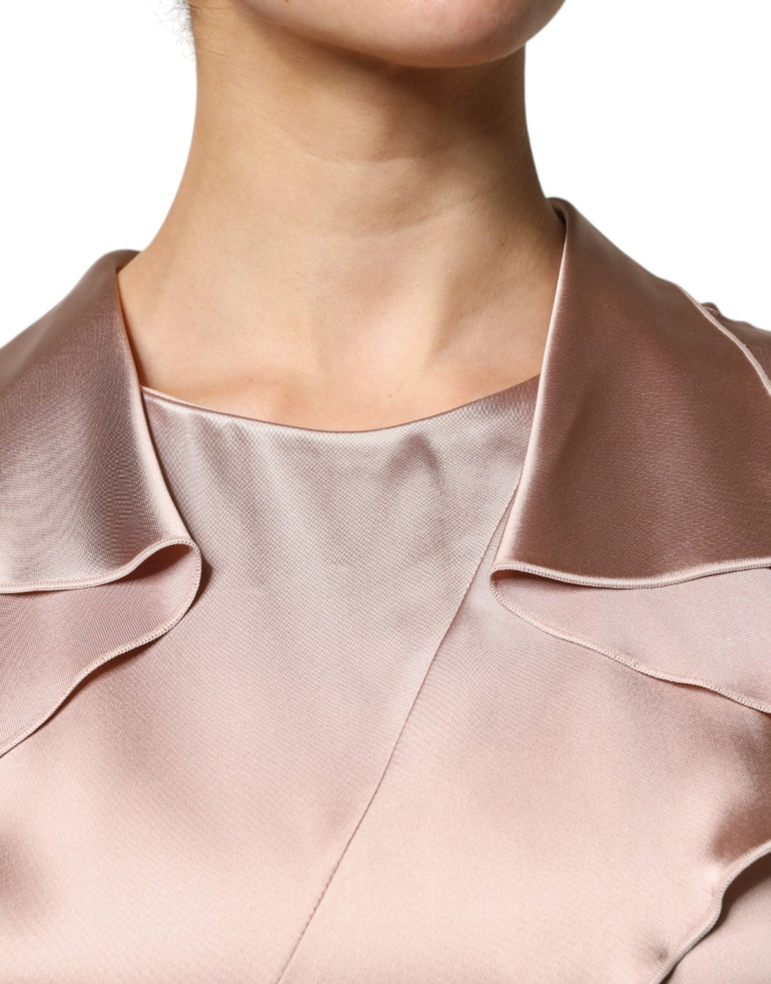 Emporio Armani Pink Satin Long Sleeves Sheath Wrap Mini Dress - RIMODA
