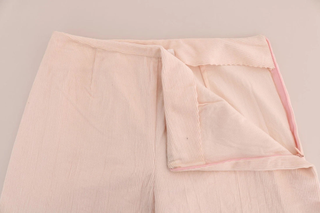 Ermanno Scervino Beige Cotton Stretch Straight Trousers Pants - RIMODA