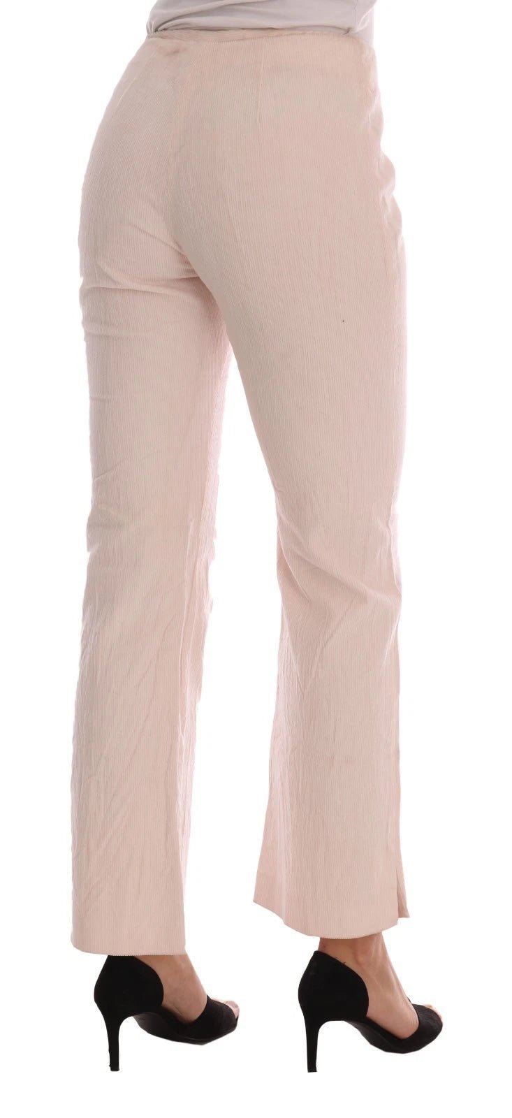 Ermanno Scervino Beige Cotton Stretch Straight Trousers Pants - RIMODA