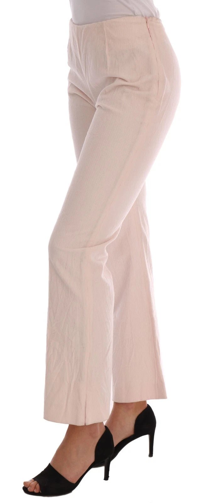 Ermanno Scervino Beige Cotton Stretch Straight Trousers Pants - RIMODA