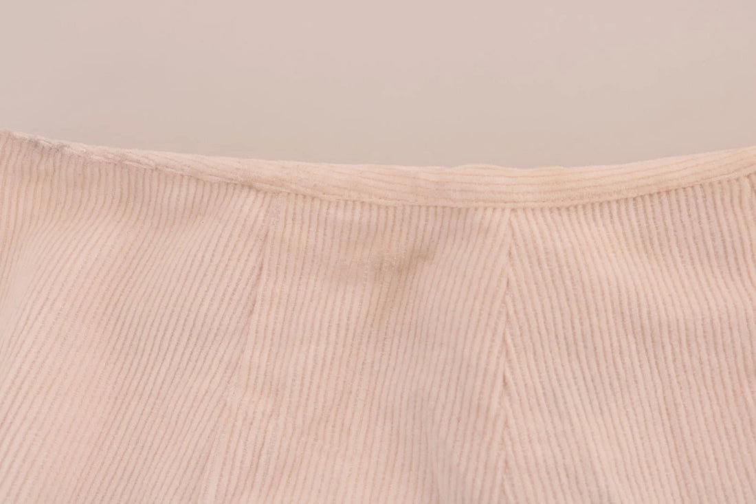 Ermanno Scervino Beige Cotton Stretch Straight Trousers Pants - RIMODA