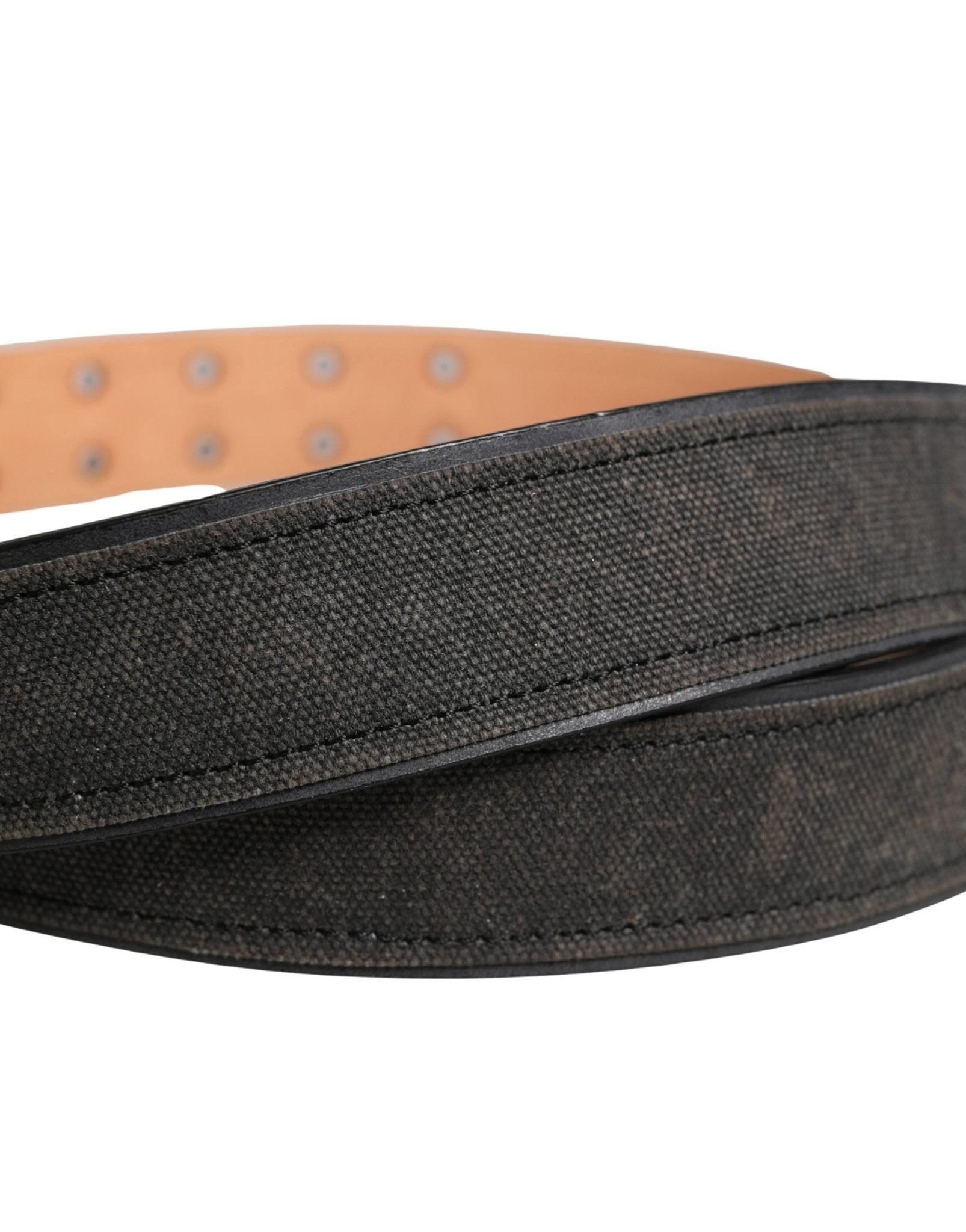 Ermanno Scervino Black Leather Cotton Logo Metal Buckle Belt - RIMODA