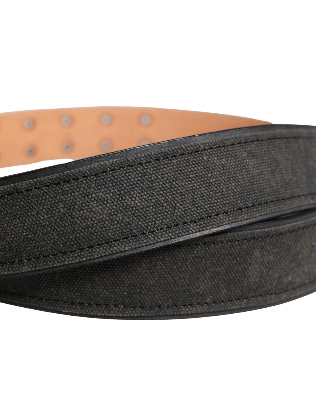 Ermanno Scervino Black Leather Cotton Logo Metal Buckle Belt - RIMODA