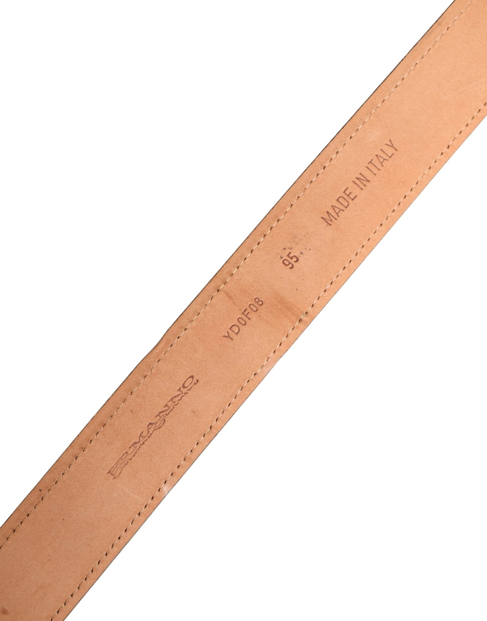 Ermanno Scervino Black Leather Cotton Logo Metal Buckle Belt - RIMODA