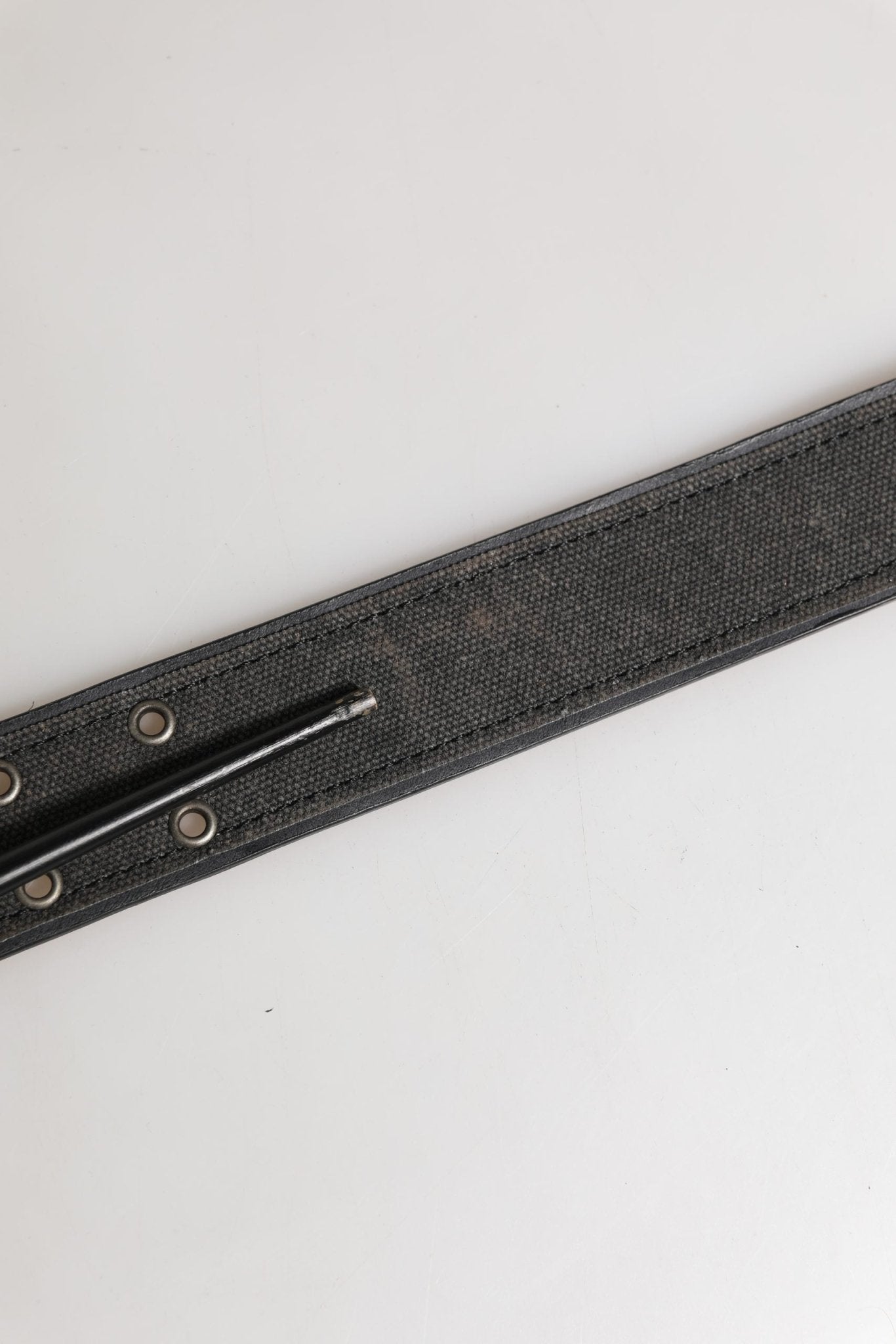 Ermanno Scervino Black Leather Cotton Logo Metal Buckle Belt - RIMODA