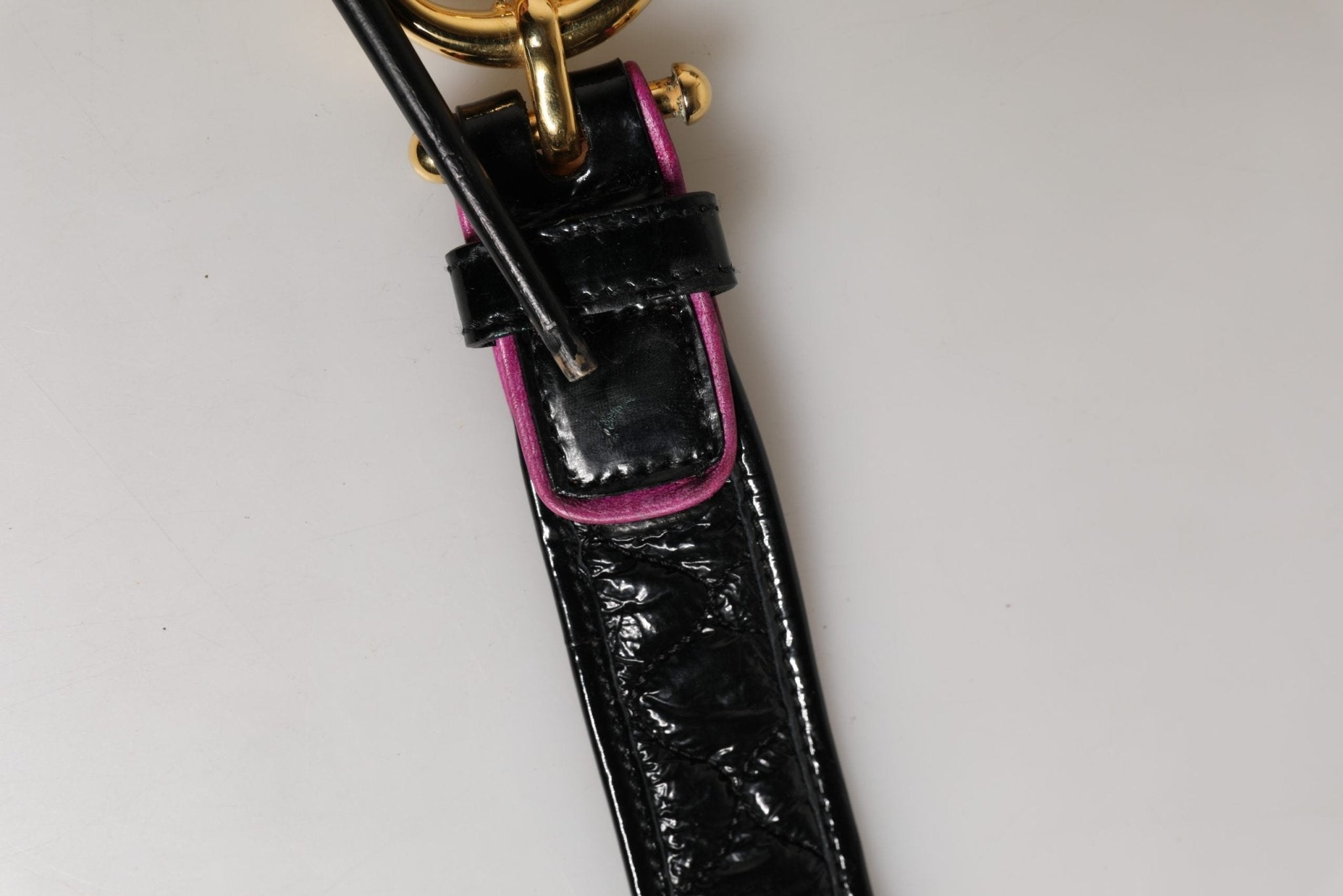 Ermanno Scervino Black Leather Gold Round Buckle Waist Belt - RIMODA