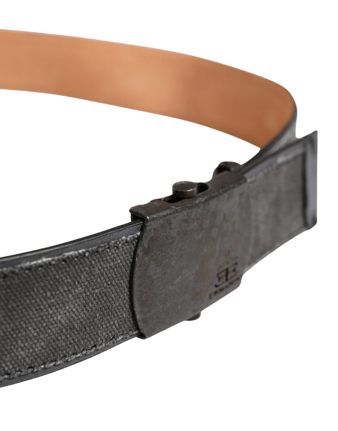 Ermanno Scervino Black Wool Cotton Logo Metal Buckle Belt - RIMODA
