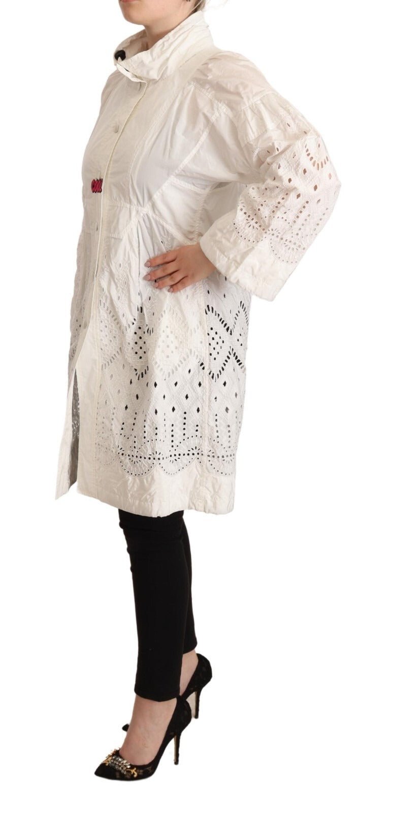 Ermanno Scervino Button Down White Long Sleeve Polyester Jacket - RIMODA