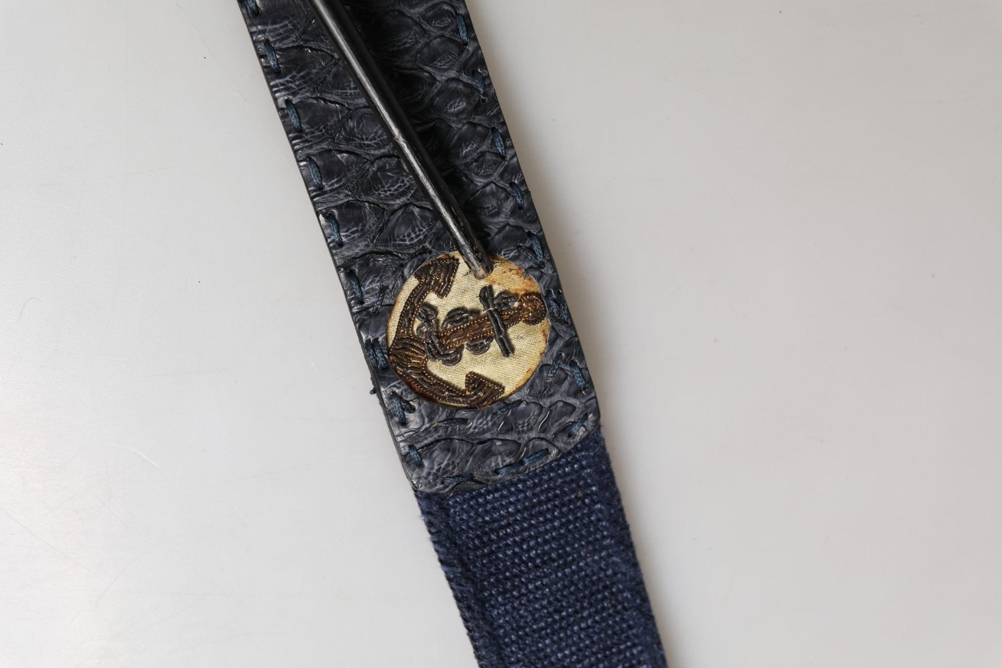 Ermanno Scervino Dark Blue Canvas Silver Metal Buckle Belt - RIMODA