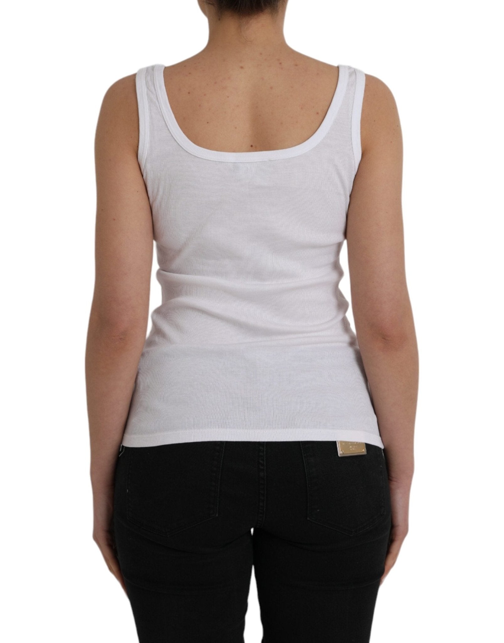 Ermanno Scervino White Cotton Sleevelesss Tank Casual Top - RIMODA