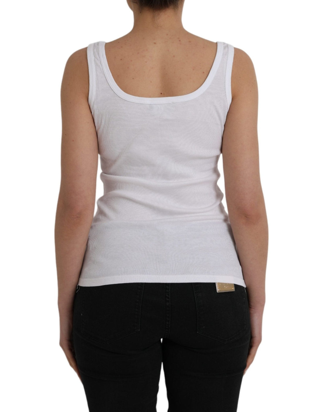 Ermanno Scervino White Cotton Sleevelesss Tank Casual Top - RIMODA