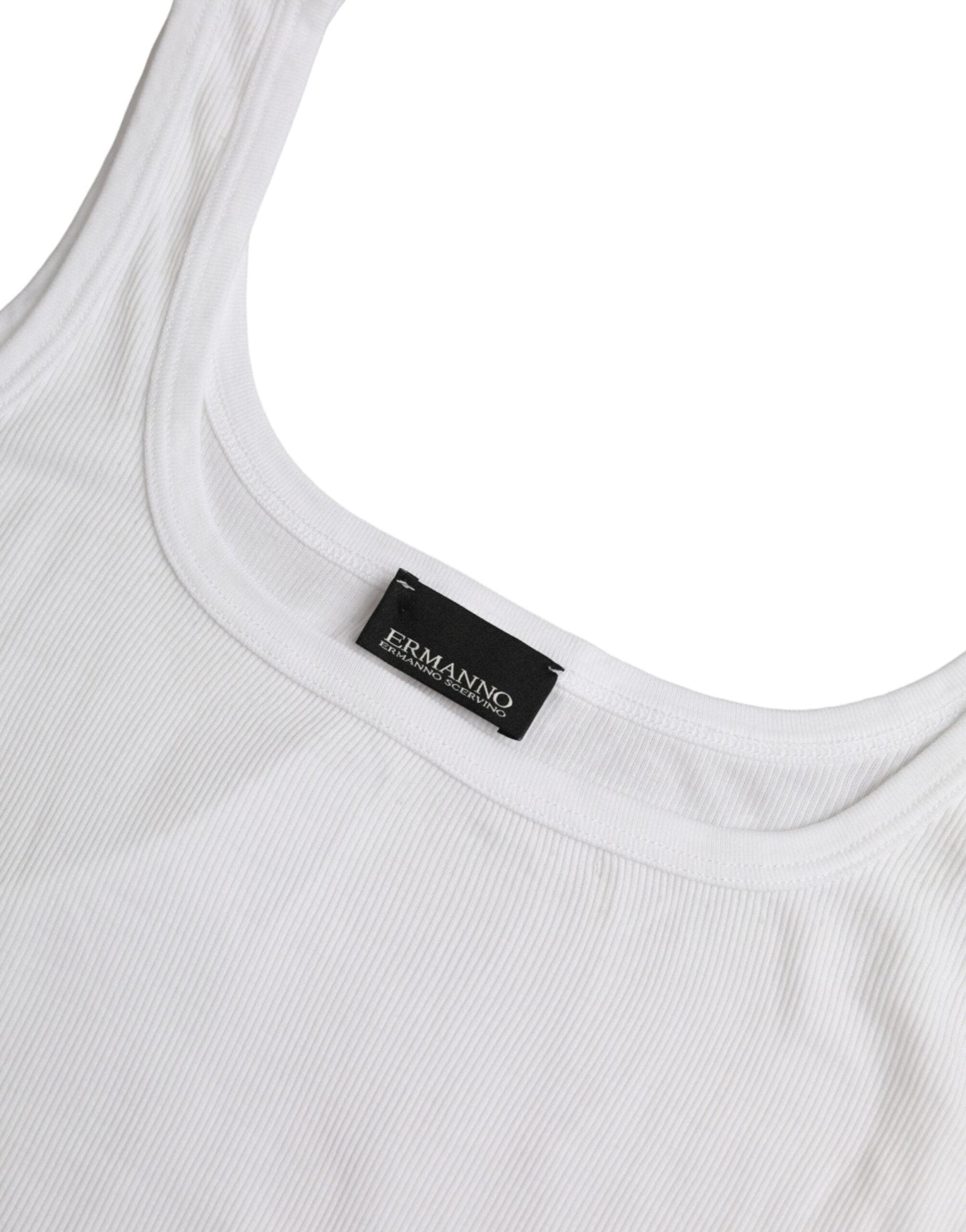 Ermanno Scervino White Cotton Sleevelesss Tank Casual Top - RIMODA