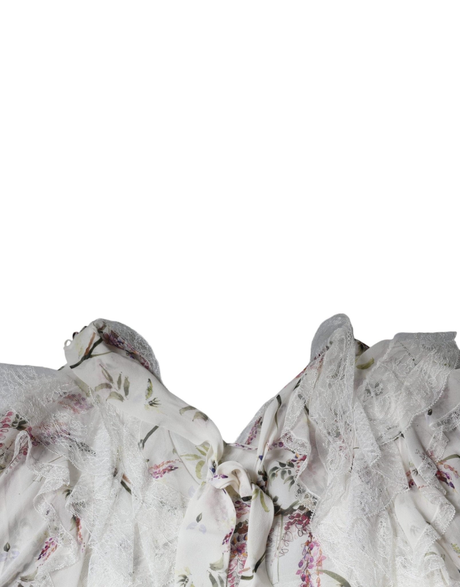 Ermanno Scervino White Floral Ruffles Lace Long Sleeves Maxi Dress - RIMODA