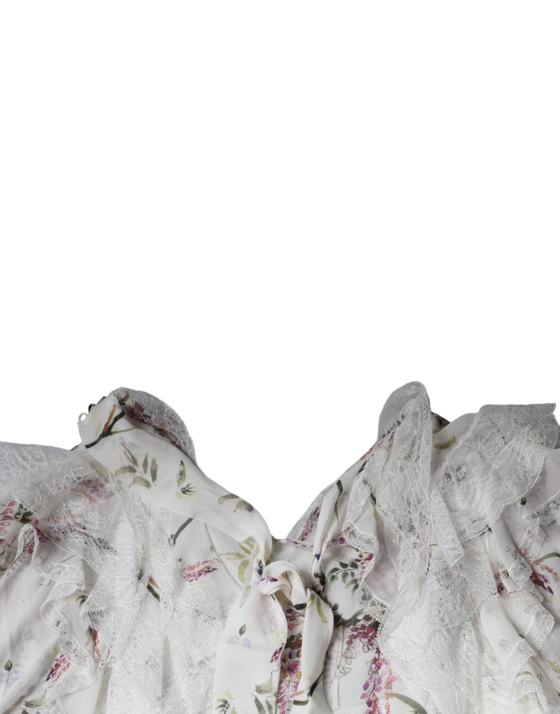 Ermanno Scervino White Floral Ruffles Lace Long Sleeves Maxi Dress - RIMODA