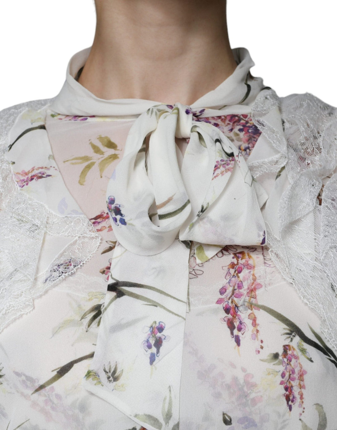 Ermanno Scervino White Floral Ruffles Lace Long Sleeves Maxi Dress - RIMODA
