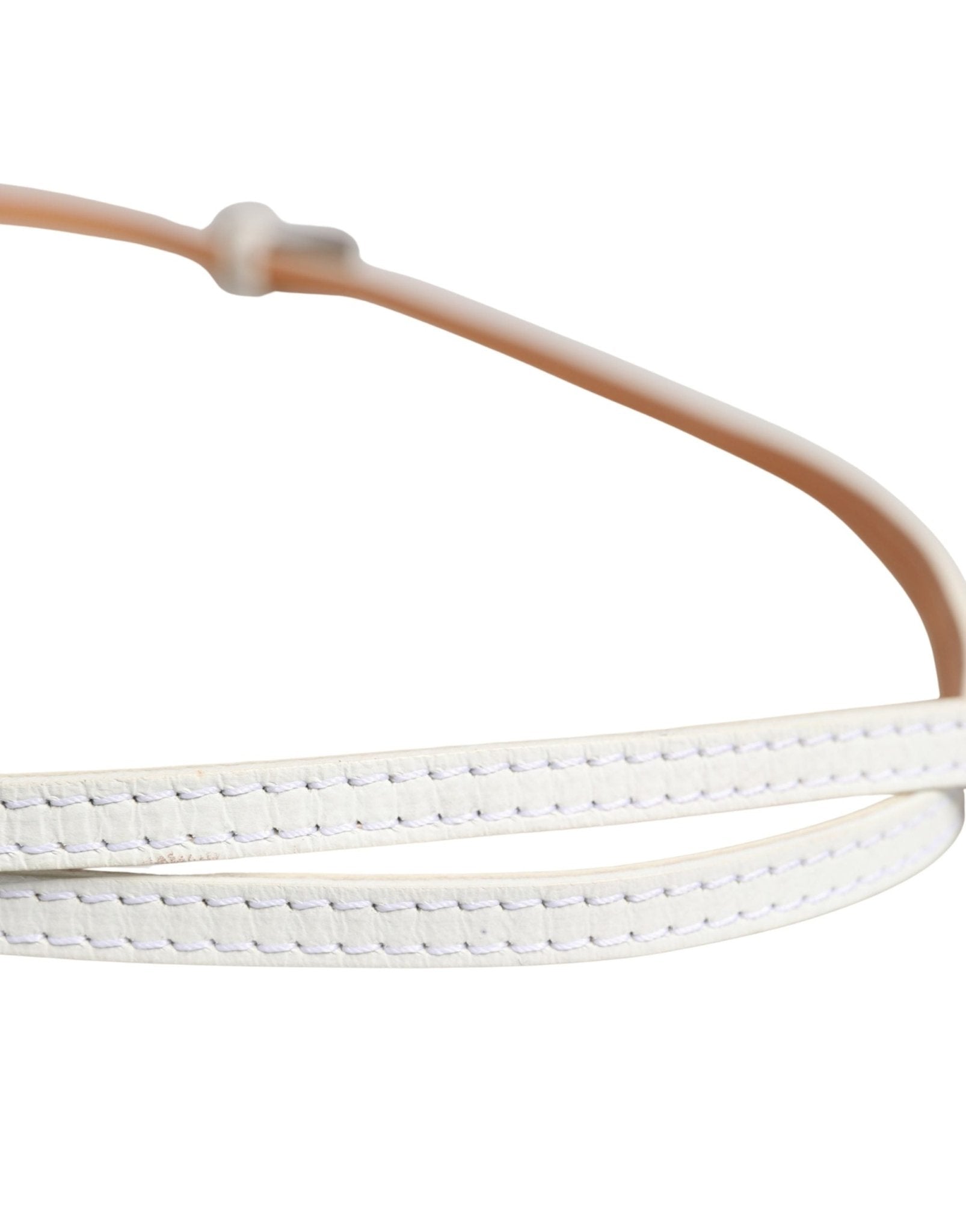 Ermanno Scervino White Leather Skinny Gold Metal Buckle Belt - RIMODA