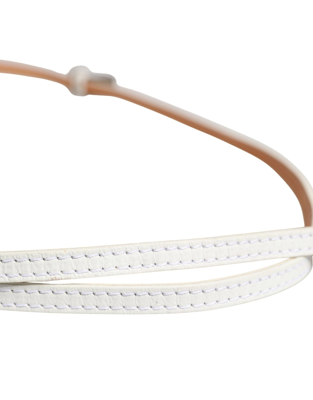 Ermanno Scervino White Leather Skinny Gold Metal Buckle Belt - RIMODA