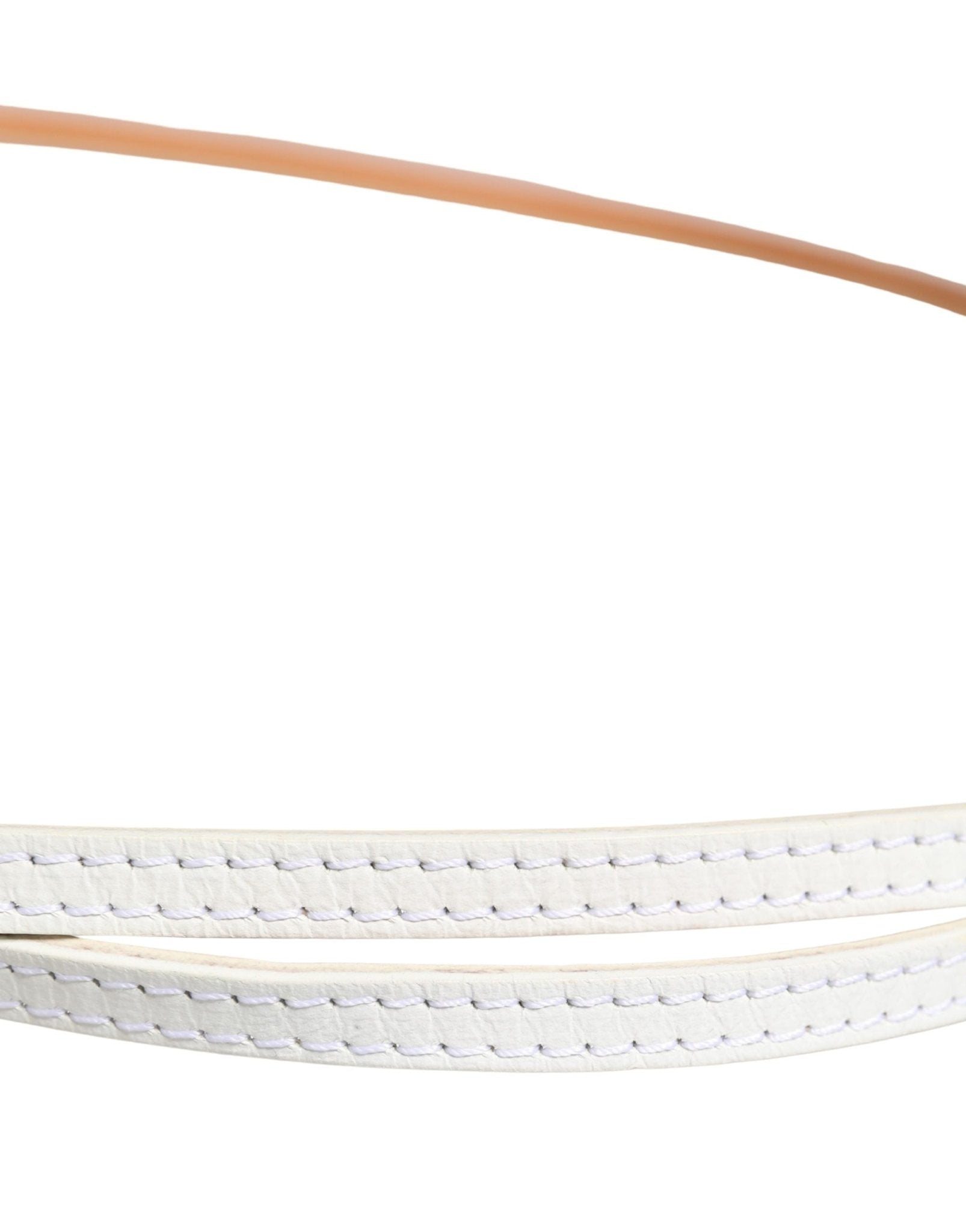 Ermanno Scervino White Leather Skinny Gold Metal Buckle Belt - RIMODA
