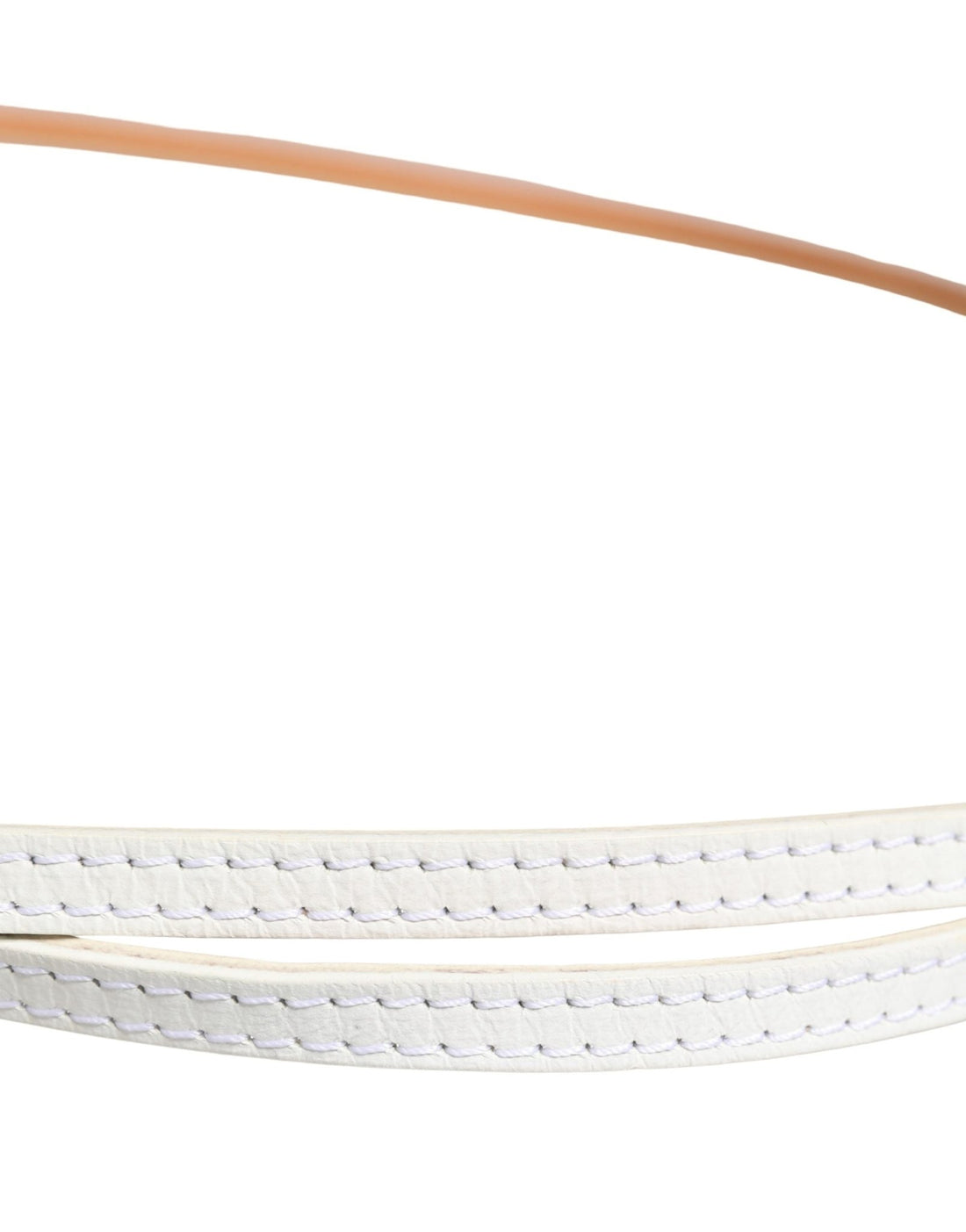 Ermanno Scervino White Leather Skinny Gold Metal Buckle Belt - RIMODA