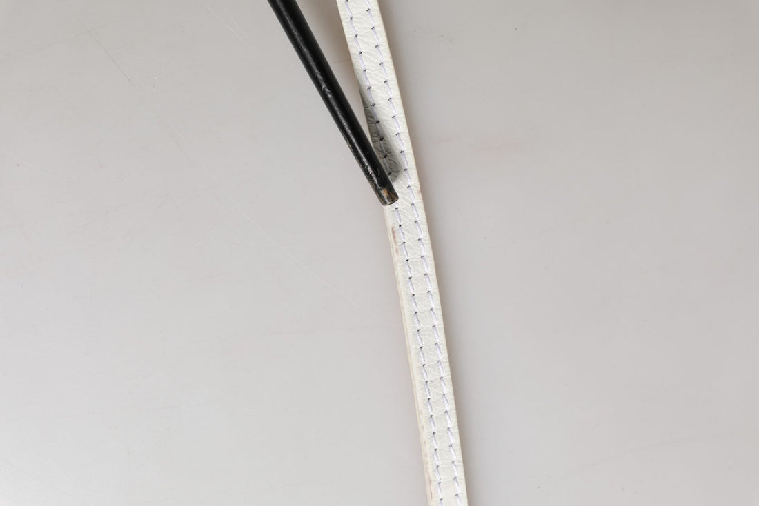Ermanno Scervino White Leather Skinny Gold Metal Buckle Belt - RIMODA