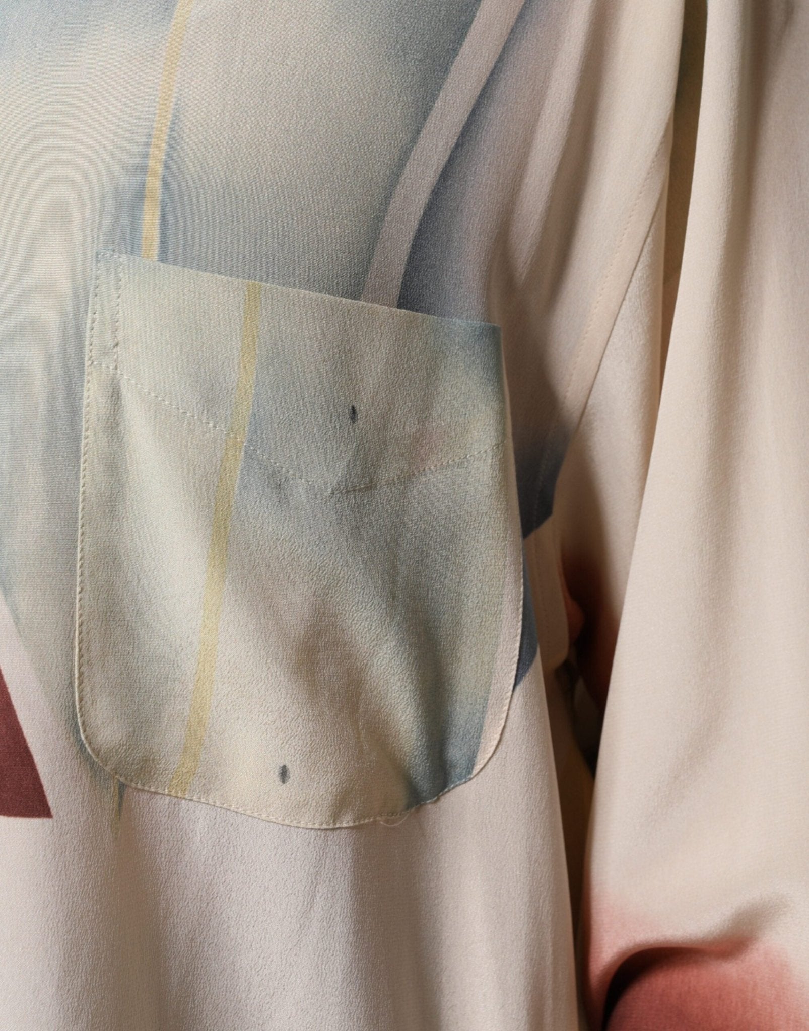 Etro Beige Printed Collared Buttoned Long Sleeves Blouse Top - RIMODA