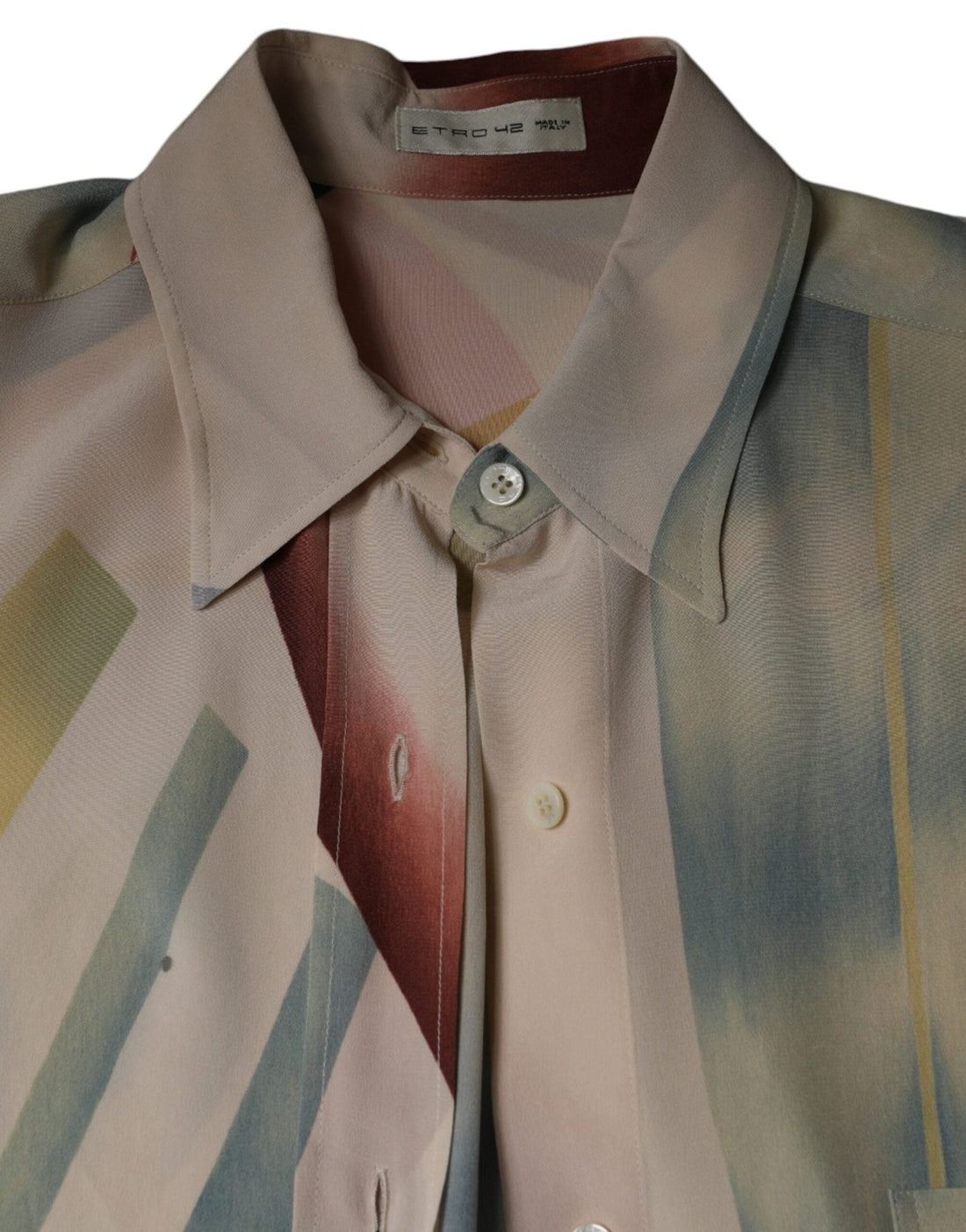 Etro Beige Printed Collared Buttoned Long Sleeves Blouse Top - RIMODA