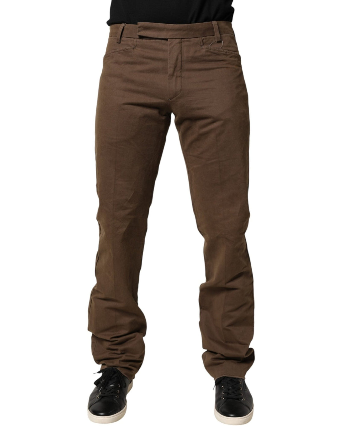 Exte Brown Straight Cut Mid Waist Chino Men Trouser Pants - RIMODA