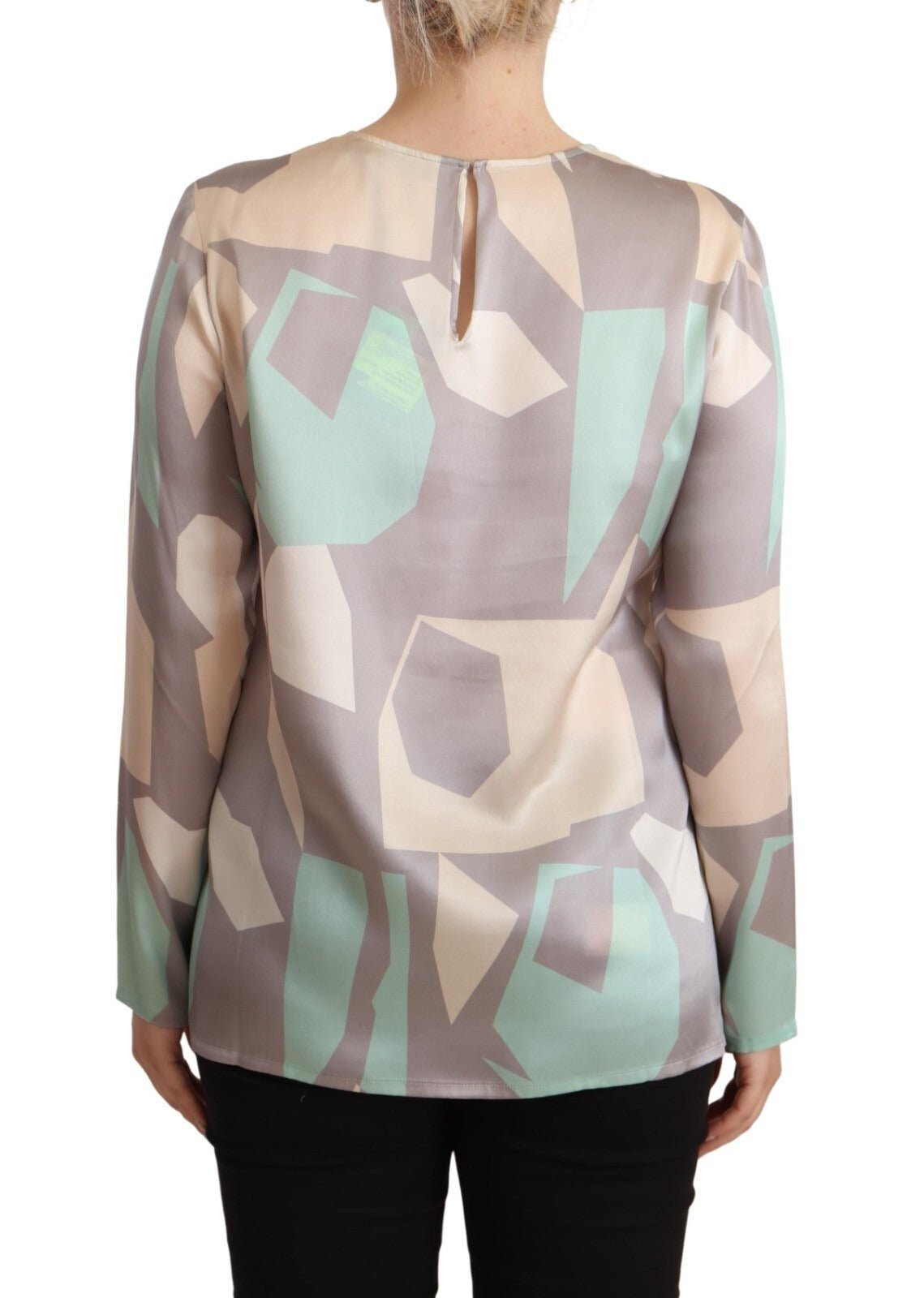 Fabiana Filippi Multicolor Silk Long Sleeves Round Neck Top Blouse - RIMODA
