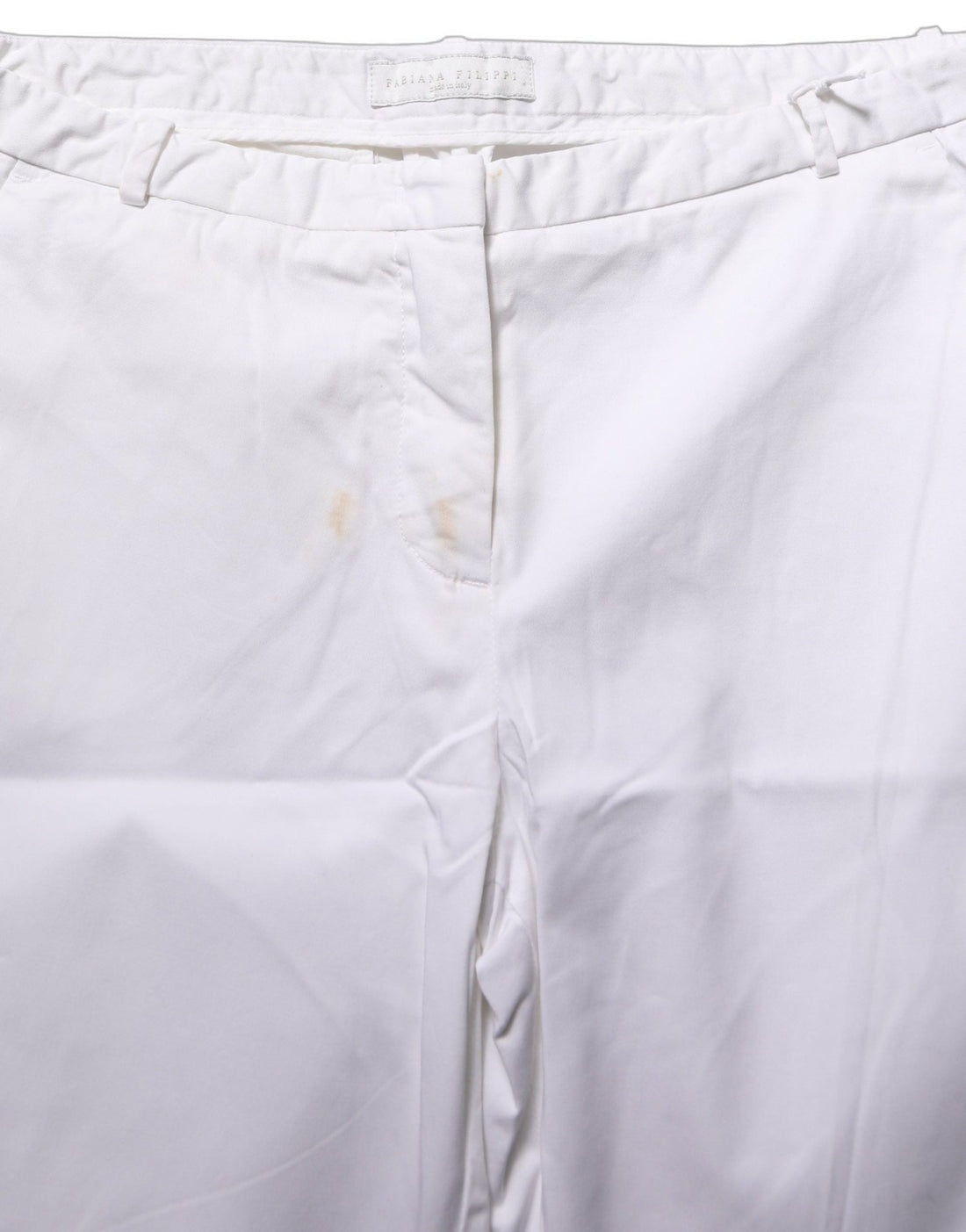 Fabiana Filippi White Low Waist Straight Formal Trouser Pants - RIMODA