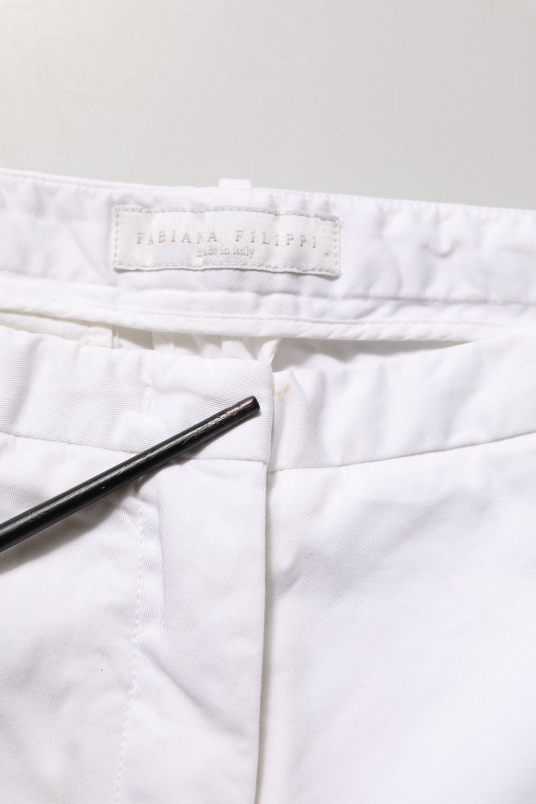 Fabiana Filippi White Low Waist Straight Formal Trouser Pants - RIMODA