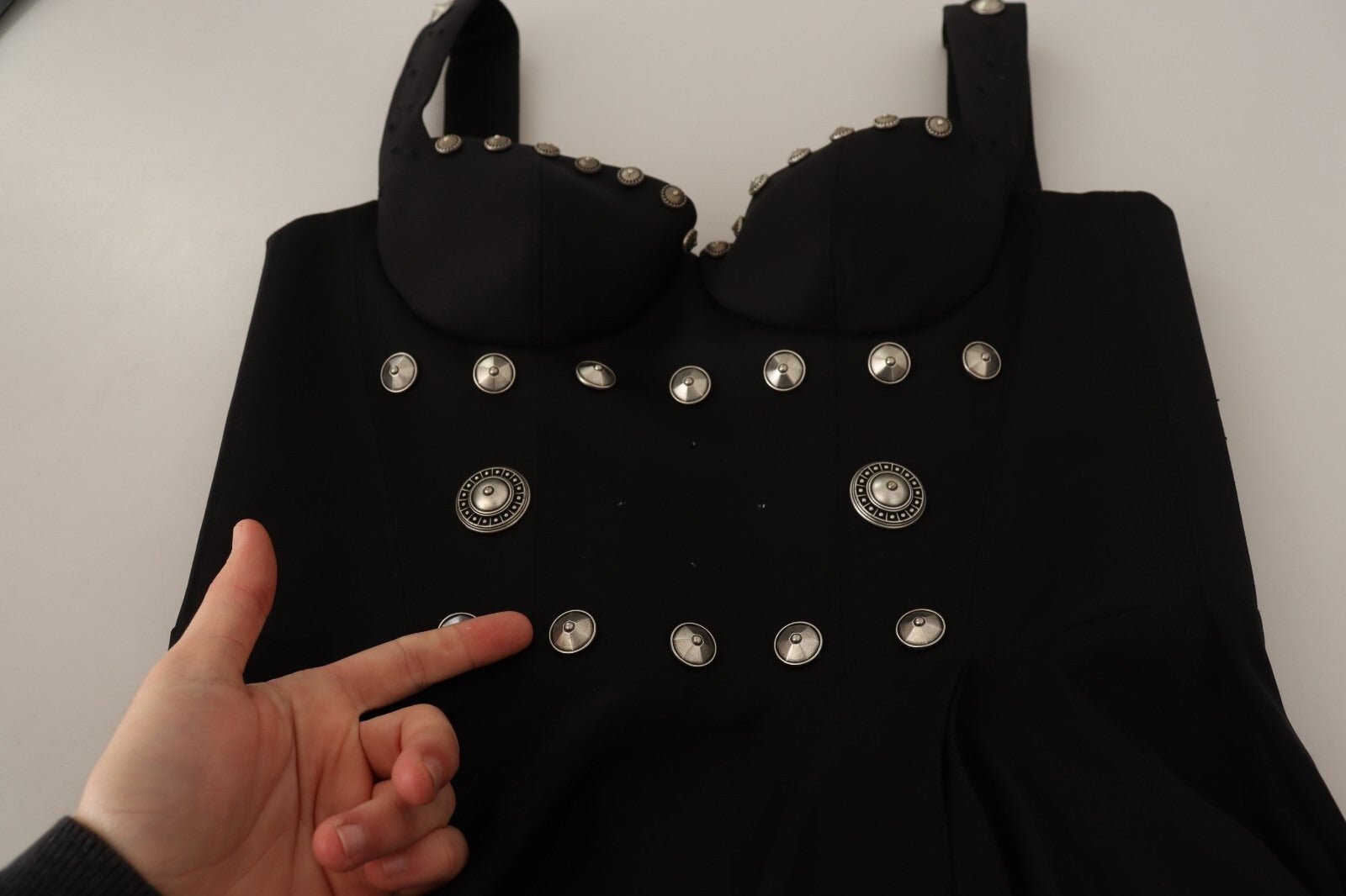 Fausto Puglisi Silk Black Studded Sleeveless A-line Max Dress - RIMODA