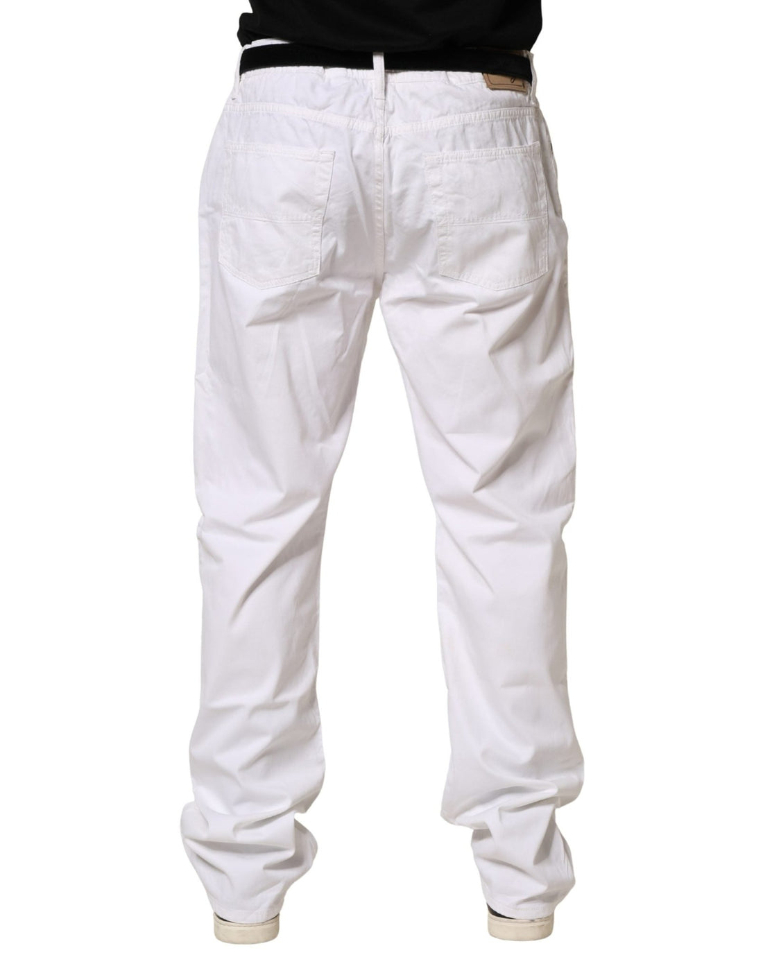 Fay White Cotton Stretch Straight Casual Men Denim Trouser Jeans - RIMODA