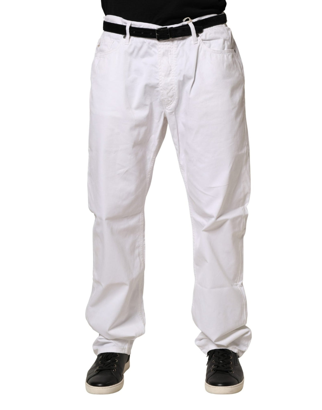 Fay White Cotton Stretch Straight Casual Men Denim Trouser Jeans - RIMODA