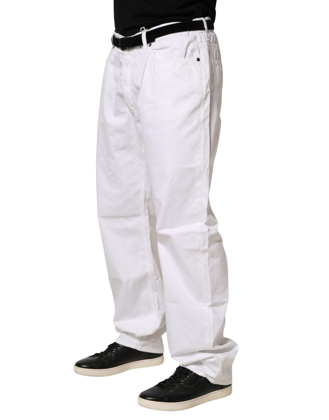 Fay White Cotton Stretch Straight Casual Men Denim Trouser Jeans - RIMODA