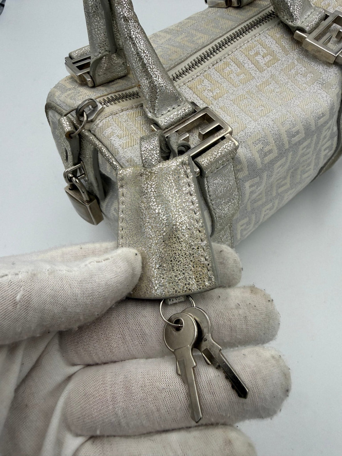 Fendi FENDI Mini Bauletto FF Zucchino Laminated Handbag - RIMODA