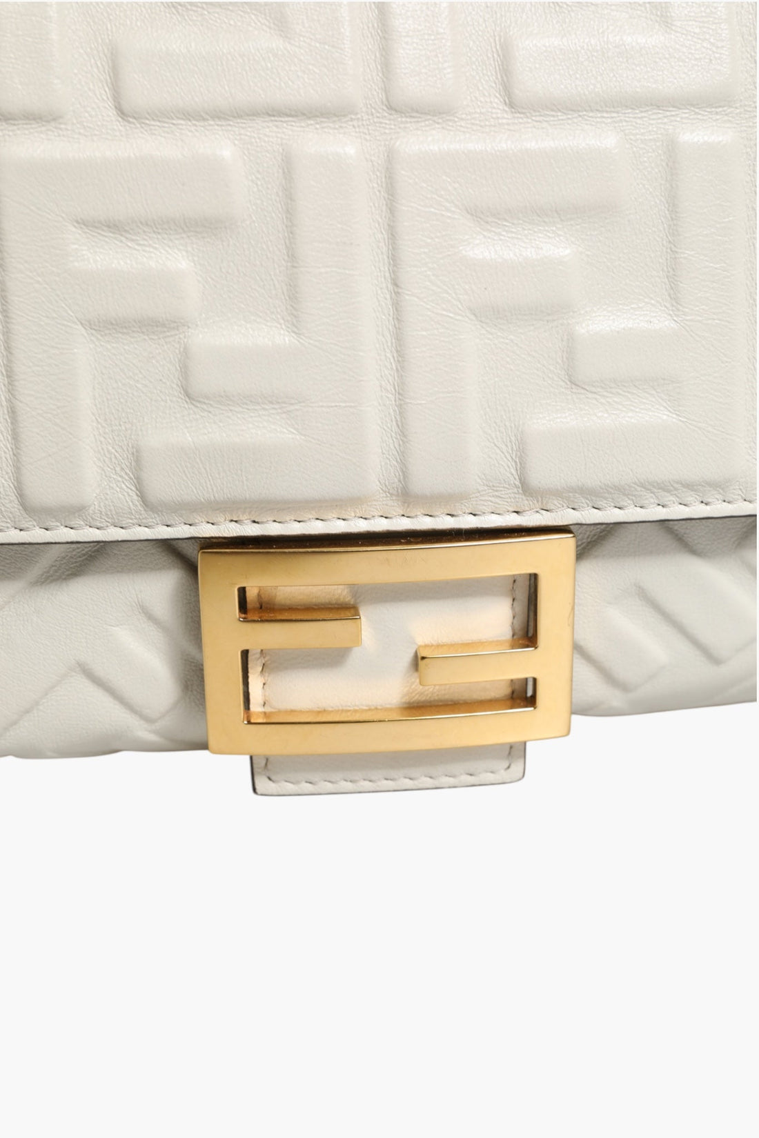 Fendi FF Embossed Baguette Nappa Leather Bag - RIMODA