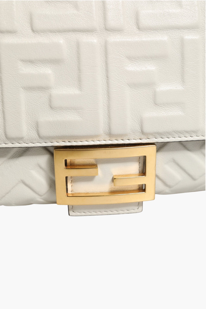 Fendi FF Embossed Baguette Nappa Leather Bag - RIMODA