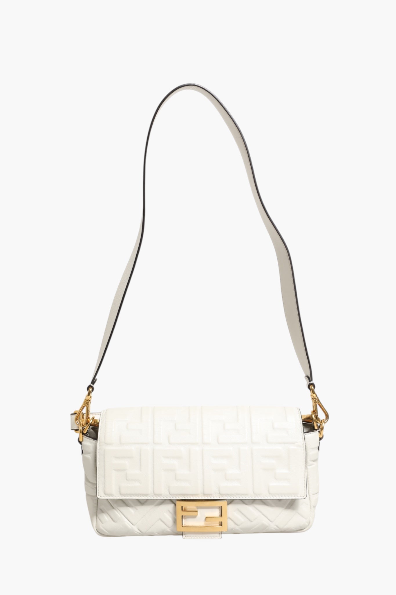 Fendi FF Embossed Baguette Nappa Leather Bag - RIMODA